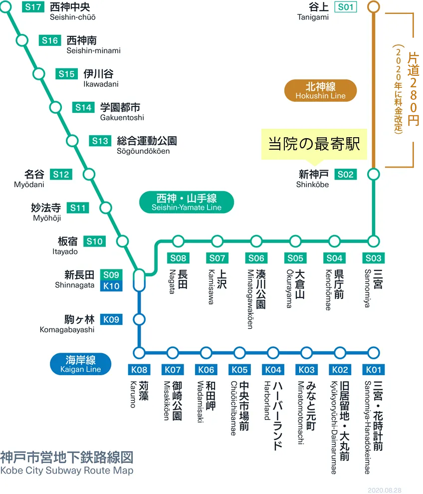 神戸市営地下鉄路線図